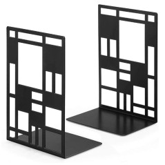 Serre-livres en métal antidérapants, ne rouillent pas, motifs de grille abstraites uniques pour la maison, le bureau, la bibliot