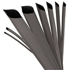 ISOLATECH Gaine thermorétractable au mètre noire sans colle Ø 6mm 5 mètres Kit 3:1 Polyoléfine pour isoler des câbles Connexions