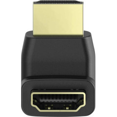 Hama Adaptateur d’Angle HDM Haute Vitesse (Connecteur HDMI Angle Droit 90°, Plaqués Or, Compatible HD, Prise HDMI mâle vers Feme