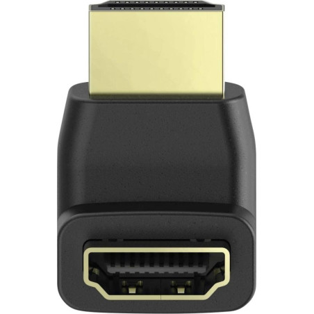 Hama Adaptateur d’Angle HDM Haute Vitesse (Connecteur HDMI Angle Droit 90°, Plaqués Or, Compatible HD, Prise HDMI mâle vers Feme