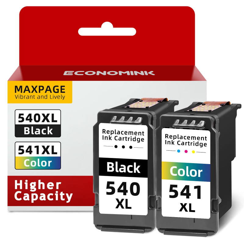 Economink 540 541 XL Cartouches d'encre, Encre 540 et 541 Remanufacturées pour Cartouche Canon 540 541, pour Pixma MG3650 MX475 
