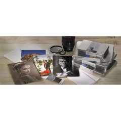 Hahnemühle DFA Lot de 30 cartes photo « FineArt Baryta Satin » 300 g/m² 100 % cellulose alpha dans une boîte métallique 10 x 15 