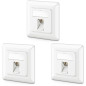 deleyCON 3x Prise Réseau CAT6a Encastrable avec RJ45 Keystone - 10 Gbit/s - STP Blindée - Prise de Données pour Câbles de Raccor deleyCON 3x Prise Réseau CAT6a Encastrable avec RJ45 Keystone - 10 Gbit/s - STP Blindée - Prise de Données pour Câbles de Raccor