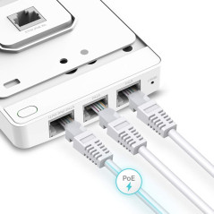 TP-Link Omada AC1200 Wireless MU-MIMO+ Dual-Band Gigabit Wall-Plate Access Point, 802.3af/802.3at, Easily Wall Mount, Integrated