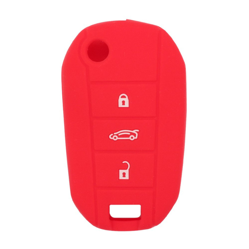 Brovacs Étui en silicone CV4300 pour clés de voiture - 3 boutons pour ouverture à distance - Pour Peugeot Citroën