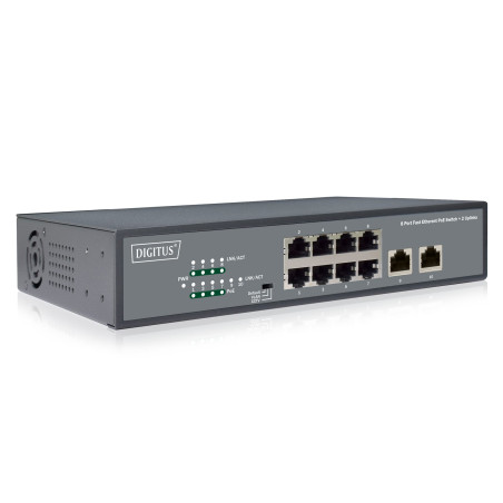 Digitus DN-95323-1 commutateur réseau Fast Ethernet (10/100) Connexion Ethernet, supportant l'alimentation via ce port (PoE) Gri