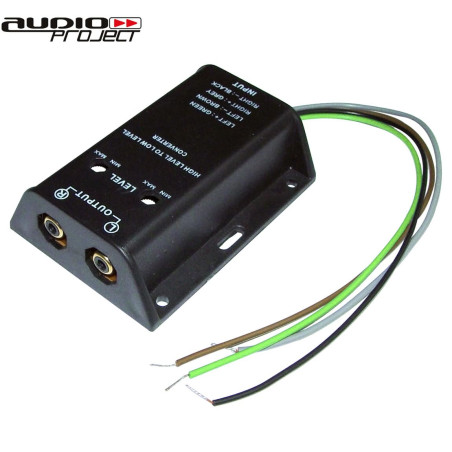 Audioproject A111 - High-Low Adapter Converter für Auto-Radio Endstufe - Lautsprecher-Kabel auf Cinch Stecker Verstärker Subwoof