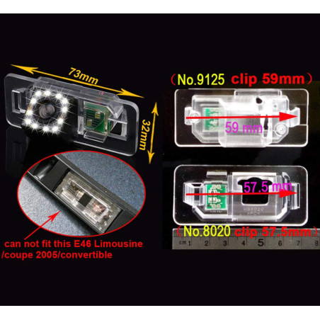 Dynavsal Caméra De Recul Couleur Vision Nocturne Voiture Camion pour X1 X3 X5 X6 M3 M1 E39 E46 E91 E88 E53 530I 530Li 320i 328i