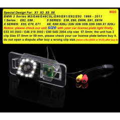 Dynavsal Caméra De Recul Couleur Vision Nocturne Voiture Camion pour X1 X3 X5 X6 M3 M1 E39 E46 E91 E88 E53 530I 530Li 320i 328i 