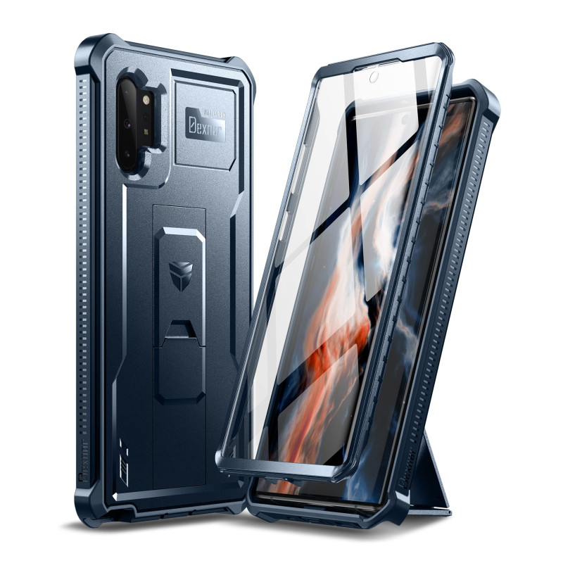 Dexnor pour Coque Samsung Galaxy Note 10 Plus, [Protecteur d'écran et Support Intégrés] Bouclier Antichoc de Protection de Quali