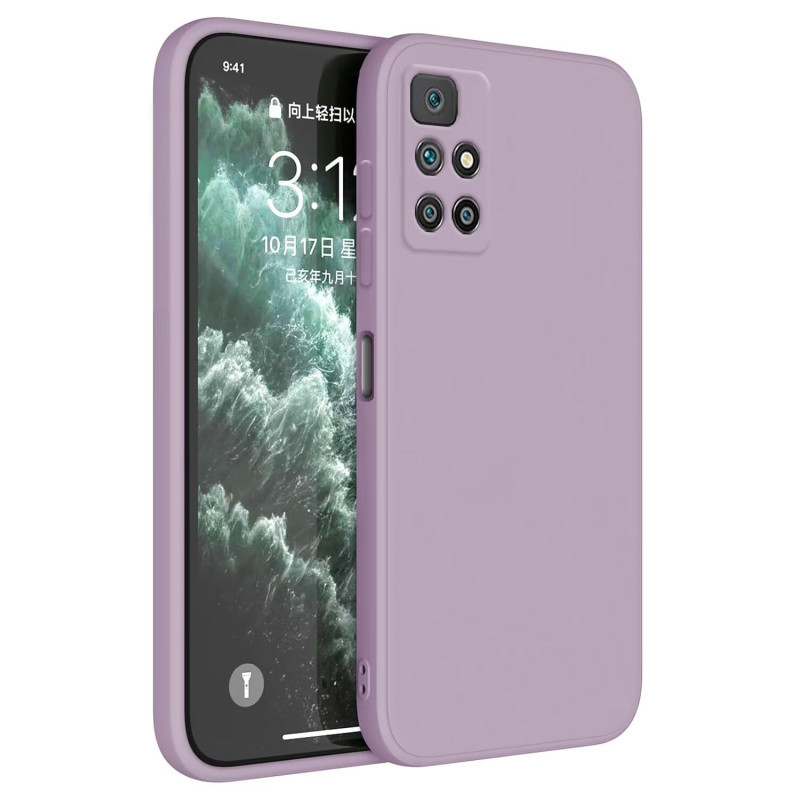 Topme Coque pour Redmi 10 / Redmi 10 2022 (6.5" inches) Etui Housse, Protecteur de Peau en Silicone TPU - Herbe Violette