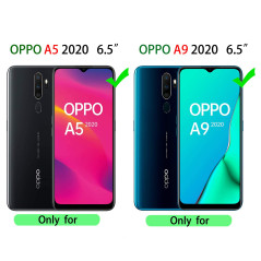 KANSi Coque Compatible pour Oppo A9 2020 / A5 2020, Verre Trempé [2 Pièces] Housse TPU Silicone Rotation 360° Aimant Anneau Supp