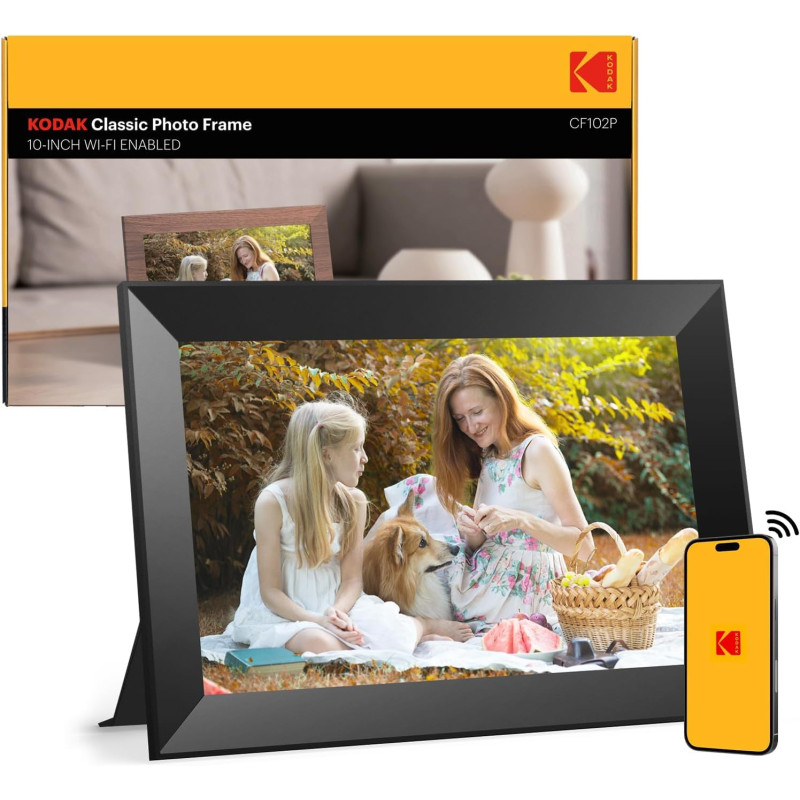 Cadre Photo numérique WiFi, Kodak 10.1 Pouces Cadre Photo électronique avec 32 Go de Stockage, partagez instantanément des Clips Cadre Photo numérique WiFi, Kodak 10.1 Pouces Cadre Photo électronique avec 32 Go de Stockage, partagez instantanément des Clips