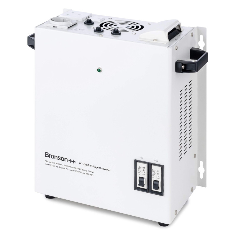 Bronson++ WTI 3000 Transformateur 110 Volts Convertisseur de Tension USA 3000 Watt - Entrée : 110 V ou 220 V | Sortie : 110 V et Bronson++ WTI 3000 Transformateur 110 Volts Convertisseur de Tension USA 3000 Watt - Entrée : 110 V ou 220 V | Sortie : 110 V et