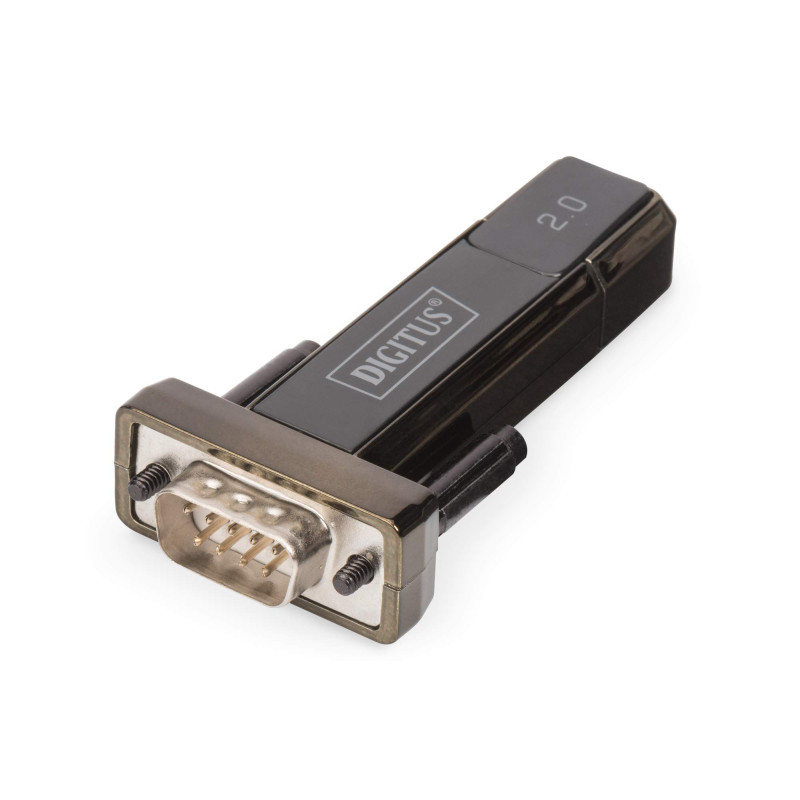 DIGITUS Adaptateur USB vers série - Convertisseur RS232 - USB 2.0 type A vers DSUB 9M - Chipset PL2303GT - Câble 80 cm inclus DIGITUS Adaptateur USB vers série - Convertisseur RS232 - USB 2.0 type A vers DSUB 9M - Chipset PL2303GT - Câble 80 cm inclus