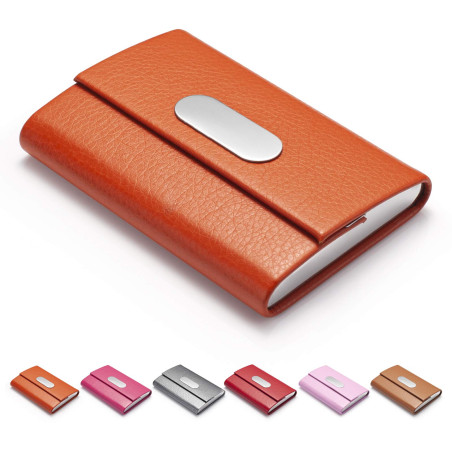 FACATH Porte-cartes de visite pour femme, porte-cartes en métal, porte-carte fin, porte-cartes de visite pour homme et femme ave