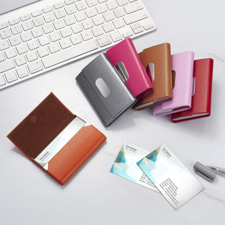 FACATH Porte-cartes de visite pour femme, porte-cartes en métal, porte-carte fin, porte-cartes de visite pour homme et femme ave