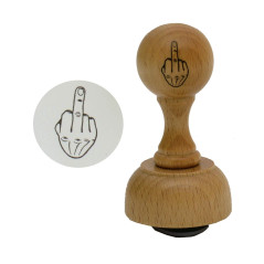Unbekannt Tampon en bois avec doigt du milieu - Stinkefinger (hauteur 7,5 x 3,5 cm, marron)