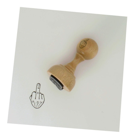 Unbekannt Tampon en bois avec doigt du milieu - Stinkefinger (hauteur 7,5 x 3,5 cm, marron)