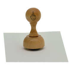 Unbekannt Tampon en bois avec doigt du milieu - Stinkefinger (hauteur 7,5 x 3,5 cm, marron)