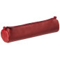 Clairefontaine 77030C Collection Nomaddict (ex Age Bag) Une Petite Trousse Ronde en Véritable Cuir d'Agneau Rouge - 18,5 cm x 4 