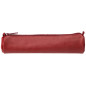 Clairefontaine 77030C Collection Nomaddict (ex Age Bag) Une Petite Trousse Ronde en Véritable Cuir d'Agneau Rouge - 18,5 cm x 4 