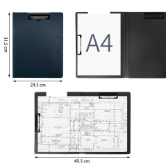 ZMREN Porte Bloc A4 Avec Pince, Porte bloc en plastique format lettre standard A4, avec double clip, pour infirmières étudiants,