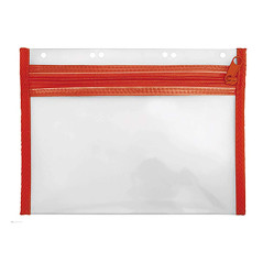 VELOFLEX 4350020 - Pochette porte-documents avec fermeture éclair, 1 pièce, DIN A5, classé, rouge, VELOBAG XXS, pochette à ferme