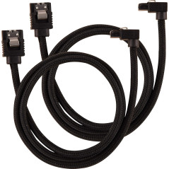 Câble SATA gainé CORSAIR Premium - SATA 6Gbps 60 cm, connecteur à 90°, noir