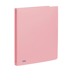 Favorit Classeur en polypropylène pastel, 22 x 30 cm, 4 anneaux ronds de 15 mm, rose pastel