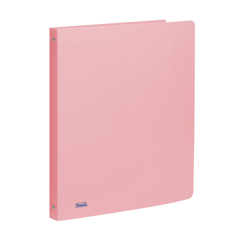 Favorit Classeur en polypropylène pastel, 22 x 30 cm, 4 anneaux ronds de 15 mm, rose pastel Favorit Classeur en polypropylène pastel, 22 x 30 cm, 4 anneaux ronds de 15 mm, rose pastel