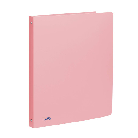 Favorit Classeur en polypropylène pastel, 22 x 30 cm, 4 anneaux ronds de 15 mm, rose pastel