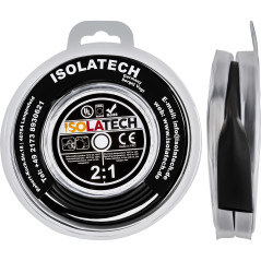 ISOLATECH Gaine thermorétractable 2:1 sans colle noir blister rouleau Ø8mm 3 mètres pour automobile vélo camping câbles électron