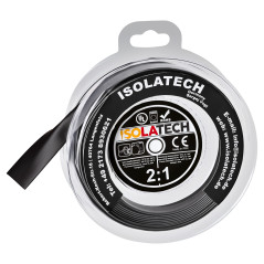 ISOLATECH Gaine thermorétractable 2:1 sans colle noir blister rouleau Ø8mm 3 mètres pour automobile vélo camping câbles électron