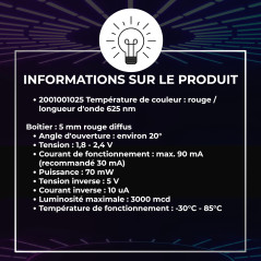 Lumetheus LED Diodes électroluminescentes 5mm couleur Rouge Ultra-lumineux 3000 mcd 100 pièces 2-3V 2 Pin LEDs Ampoule Diode à s