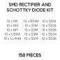 Kit de diodes redresseurs et Schottky SMD - 150 pièces 15 modèles - M1 M4 M7 RS1M S1M S2M S3M SS14 SS16 SS24 SS26 SS34 SS36 US1M Kit de diodes redresseurs et Schottky SMD - 150 pièces 15 modèles - M1 M4 M7 RS1M S1M S2M S3M SS14 SS16 SS24 SS26 SS34 SS36 US1M