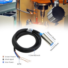 YINETTECH Interrupteur Inductif de Capteur de Proximité à Effet Hall 10mm NPN NO (Normalement Ouvert) avec Aimant DC5-30V NJK-50