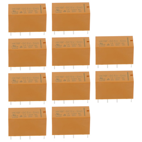 Be In Your Mind 10pcs Relais de Puissance de Carte PCB HK19F 8 broches DC 5V pour Équipements Électroniques de Système de Contrô