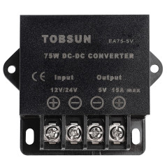 HOMELYLIFE DC 12V 24V à 5V 15A 75W Convertisseur de Puissance Régulateur abaisseur pour transformateur Basse Tension de Voiture 