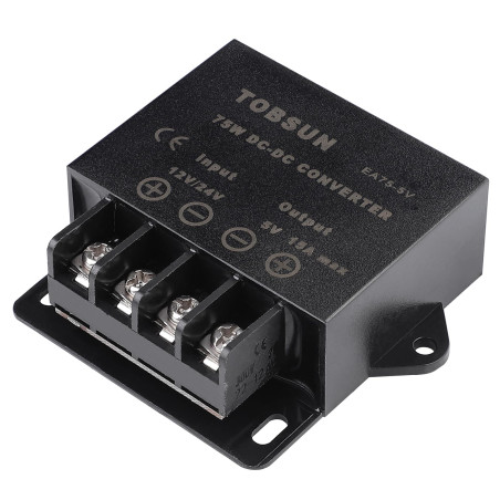 HOMELYLIFE DC 12V 24V à 5V 15A 75W Convertisseur de Puissance Régulateur abaisseur pour transformateur Basse Tension de Voiture 