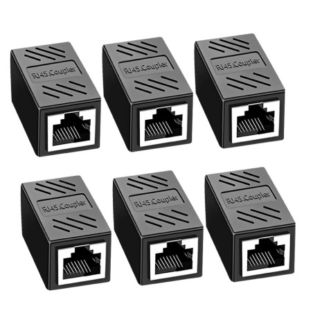 BuxiuGK 6 Pièces Coupleur RJ45,Blindé Connecteur Ethernet 8P8C pour Cat7/Cat6/Cat5e/Cat5 Coupleur de Câble de Réseau Ethernet Fe