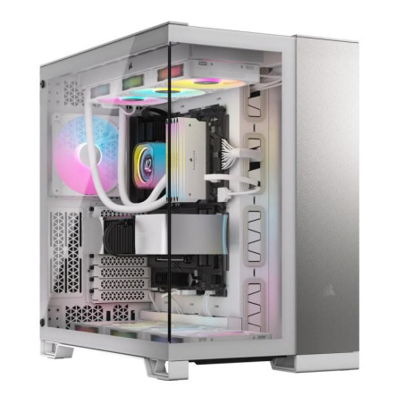 Corsair 6500X Boîtier PC mATX Mid-Tower à Double Chambre – Verre Trempé Panoramique - Connexion Inversée Compatible avec la Cart
