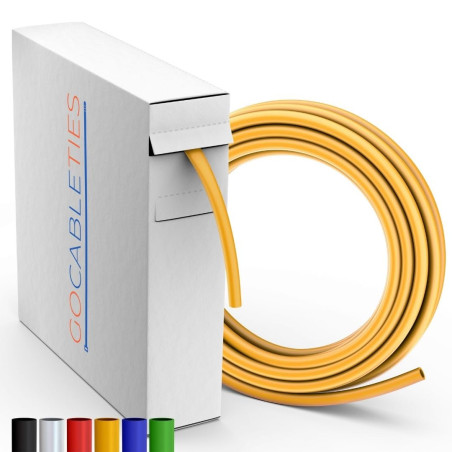Gocableties - Mini Bobine de Gaine thermorétractable imperméable - Jaune - 9,5 mm x 7 m - Rapport de rétrécissement 2:1 - Isolat