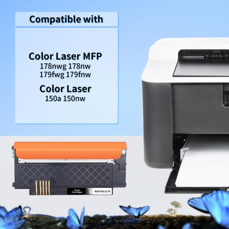 LOSMANN 117A Cartouche de Toner Compatible pour HP 117A W2070A avec puce pour HP Color Laser 150 a 150 nw 150 Series MFP 170 MFP