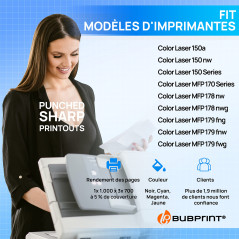 Bubprint 4 Cartouche de Toner Compatible pour HP 117A W2070A W2071A W2072A W2073A avec Puce Color Laser 150a 150nw 150 MFP 170 M