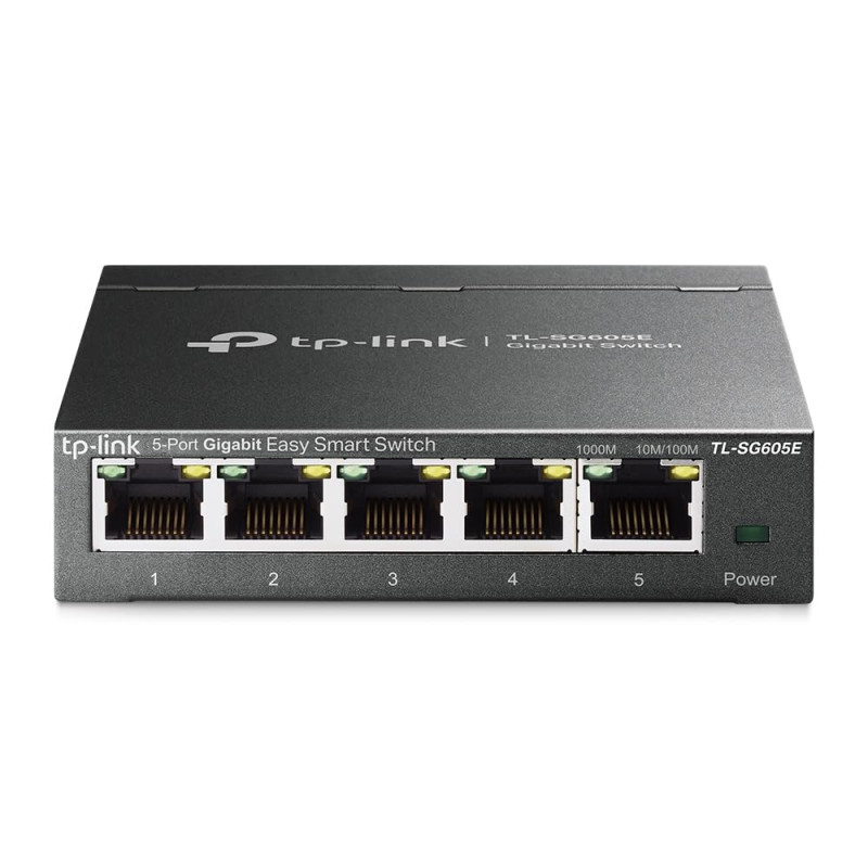 TP-Link TL-SG605E Switch Ethernet Gigabit 5 Ports Gigabit Hub RJ45, Switch Manageable, Boitier Métal, Plug-and-Play, Durable et 