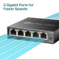 TP-Link TL-SG605E Switch Ethernet Gigabit 5 Ports Gigabit Hub RJ45, Switch Manageable, Boitier Métal, Plug-and-Play, Durable et 