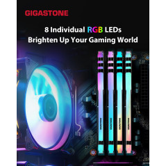 【RGB DDR4 RAM】 GIGASTONE Game Turbo 32Go Kit(2x16Go) DDR4 3200MHz PC4-25600 CL16-18-18-40 Intel XMP 2.0 AMD Ryzen 1.35V UDIMM 28