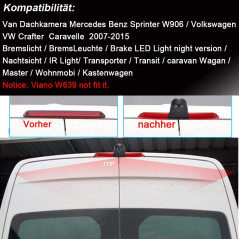 Voiture Troisième monté sur le toit haut caméra lampe de frein lumière de frein Vue arrière Camera de Recul pour MB W906 Sprinte