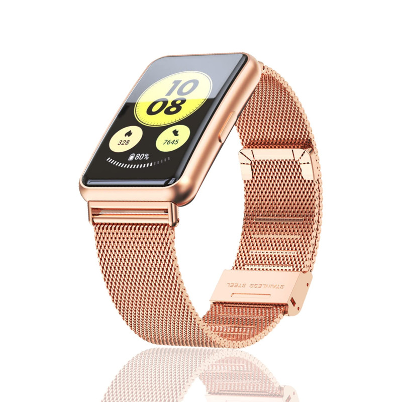 ToVioc Bracelet Compatible avec Huawei Watch Fit New/Elegant/SE, Bracelet en Maille Réglable en Acier Inoxydable pour Huawei Wat ToVioc Bracelet Compatible avec Huawei Watch Fit New/Elegant/SE, Bracelet en Maille Réglable en Acier Inoxydable pour Huawei Wat